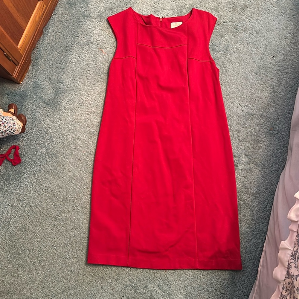 Chico’s So Slimming deep red holiday dress